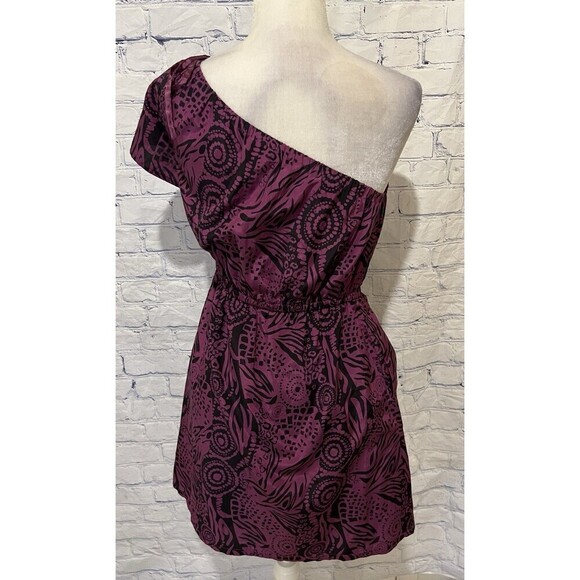 Red By Marc Ecko One Shoulder Dress Pink And Black Silk Blend Size Small - Picture 4 of 7